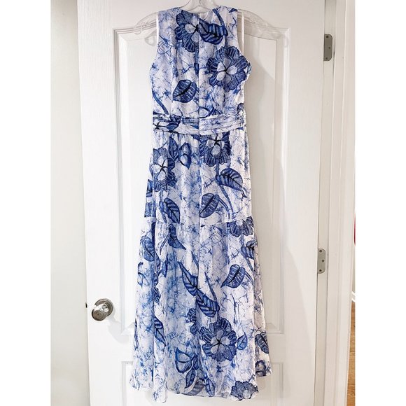 NWT WHBM Blue Floral Batik Halter Midi Dress Size 2 - Picture 7 of 9